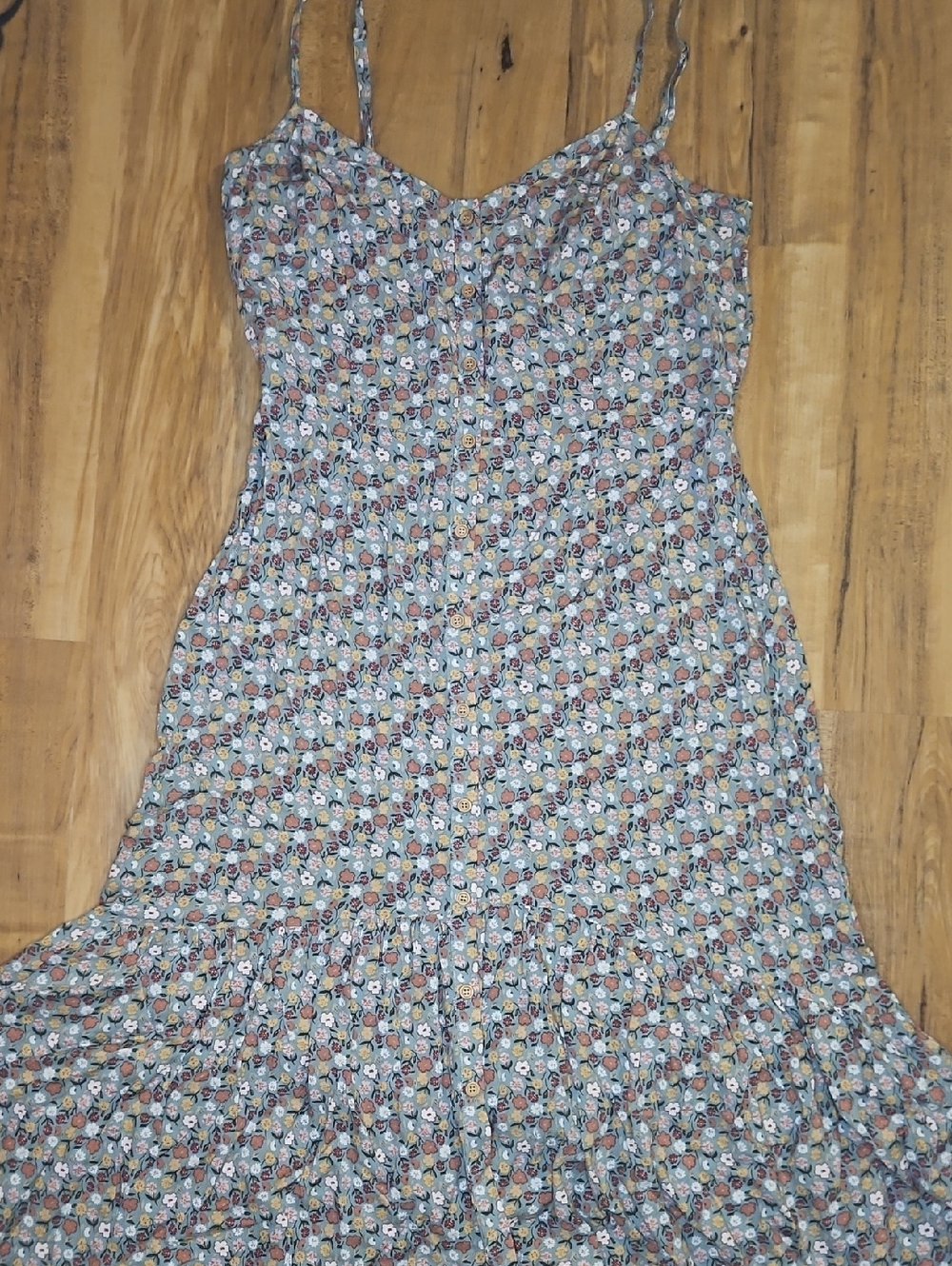 Floral Button-Front Spaghetti Strap Maxi Dress - Multicolor Floral